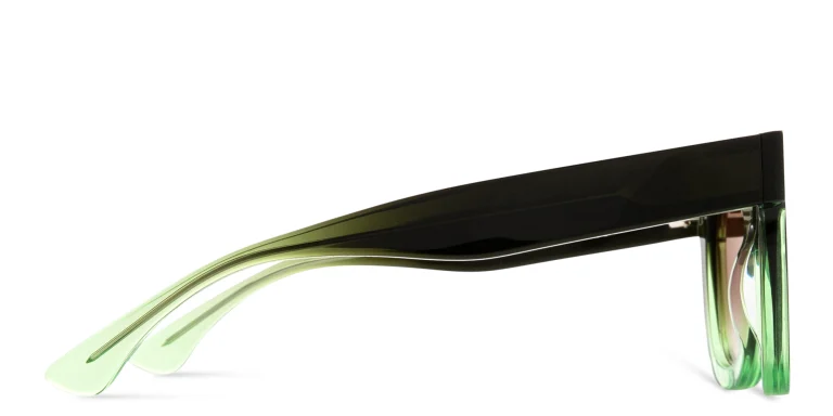 Shop THIERRY LASRY Gambly Rectangle Sunglasses in Green online.