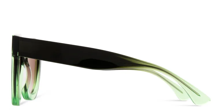 Shop THIERRY LASRY Gambly Rectangle Sunglasses in Green online.
