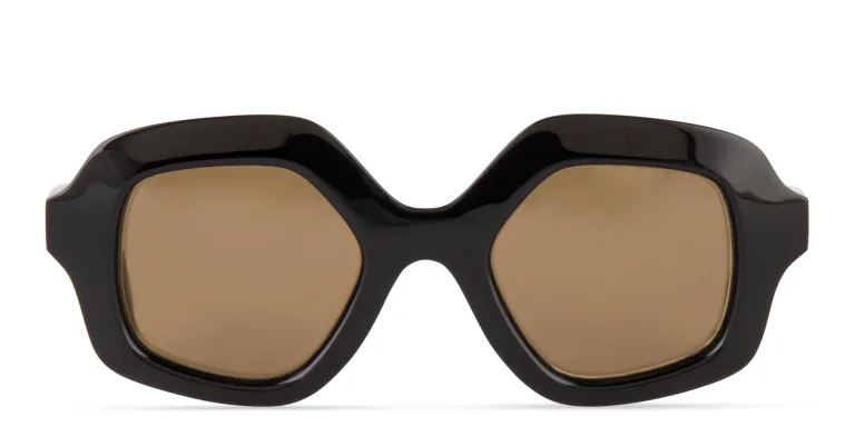 Shop LAPIMA Cecilia Irregular Sunglasses in Black online.