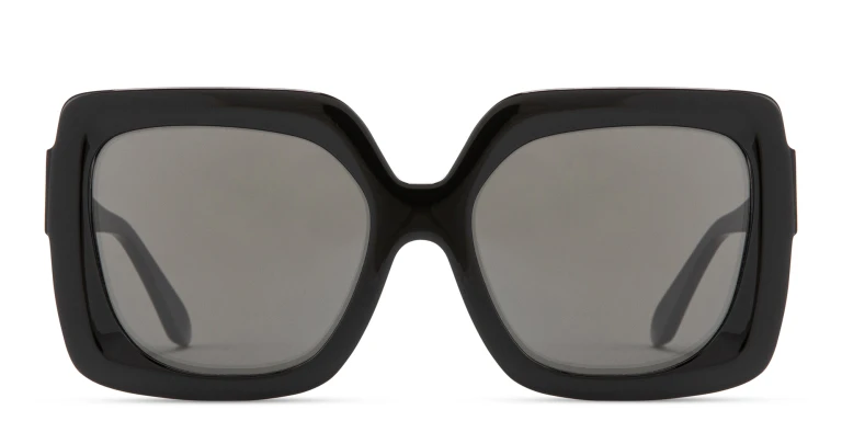 Shop Emmanuelle Khanh EK Logo Oversized Square Sunglasses in Black online.