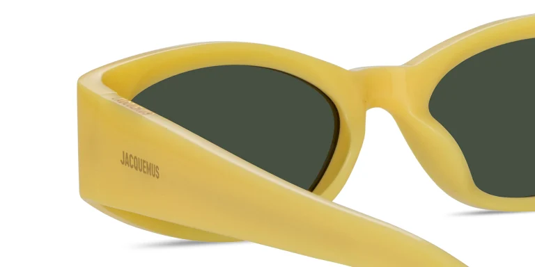 Shop JACQUEMUS Ovalo Oval Sunglasses in Yellow online.
