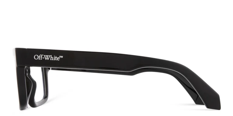 Shop OFF WHITE Clip-On Unisex Rectangle Eyeglasses in Black online.