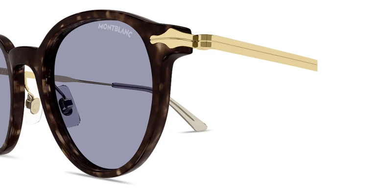 Shop MONTBLANC Nib Panthos Sunglasses in Havana online.