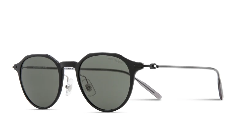 Shop MONTBLANC Snowcap Panthos Sunglasses in Black online.