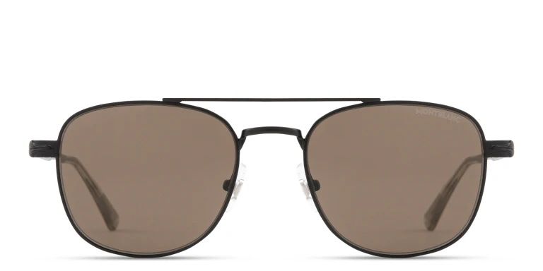Shop MONTBLANC Nib Aviator Sunglasses in Black online.