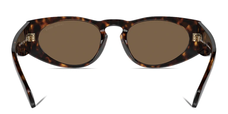 Shop GIORGIO ARMANI Rectangle Sunglasses in Havana online.