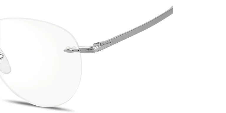 Shop DAVID BECKHAM Talisman Rimless Panthos Eyeglasses in Silver online.