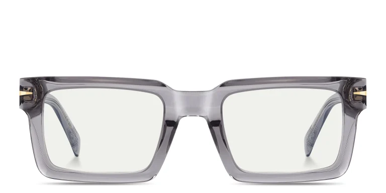 Shop DAVID BECKHAM Talisman Rectangle Eyeglasses in Grey online.