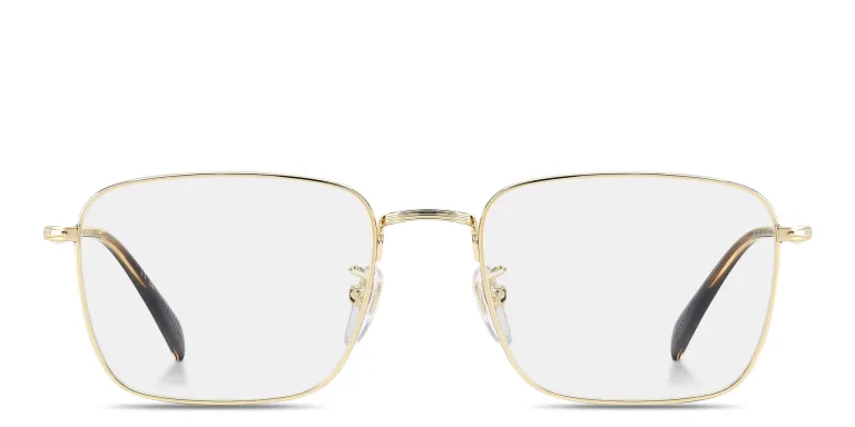 Shop DAVID BECKHAM Talisman Square Eyeglasses in Gold online.
