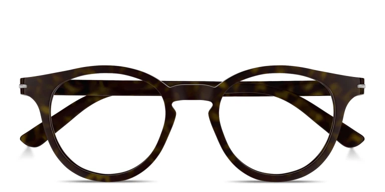 Shop GUCCI Logo Signature Round Eyeglasses in Havana online.