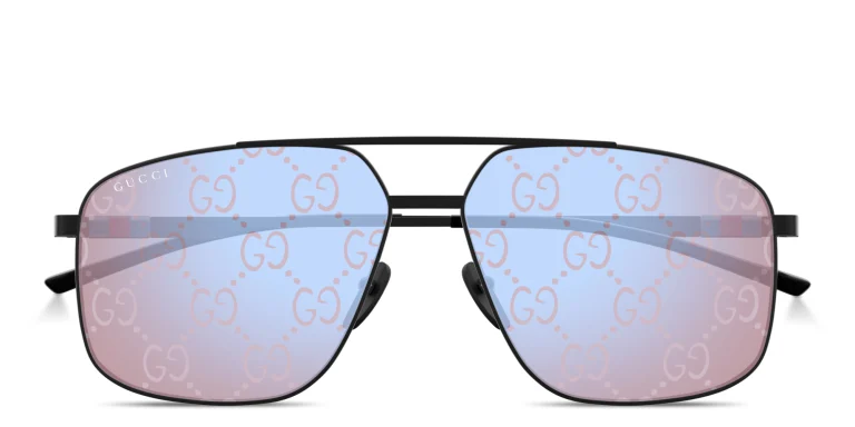 Shop GUCCI Web Pilot Sunglasses in Black online.