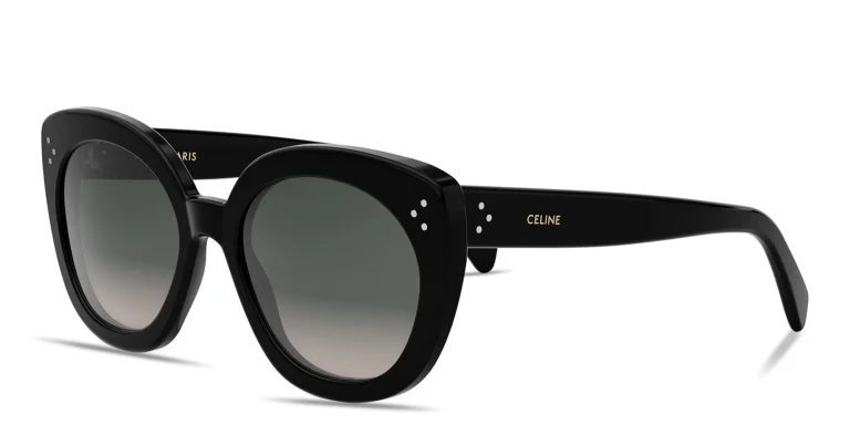 Shop CELINE CELINE 3 Dots Butterfly Sunglasses in Black online.