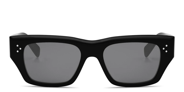 Shop CELINE CELINE 3 Dots HD Geometric Sunglasses in Black online.