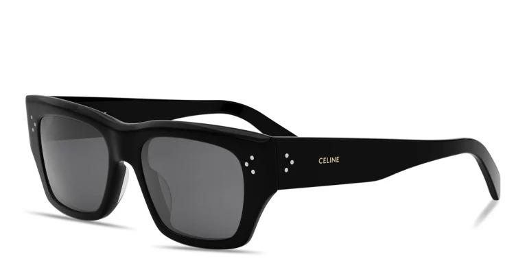 Shop CELINE CELINE 3 Dots HD Geometric Sunglasses in Black online.