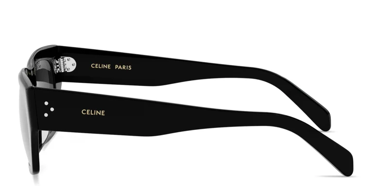 Shop CELINE CELINE 3 Dots HD Geometric Sunglasses in Black online.