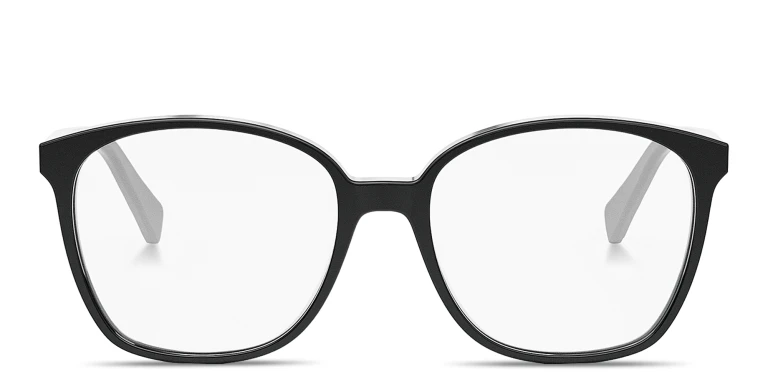 Shop CELINE CELINE Thin Geometric Eyeglasses in Black online.