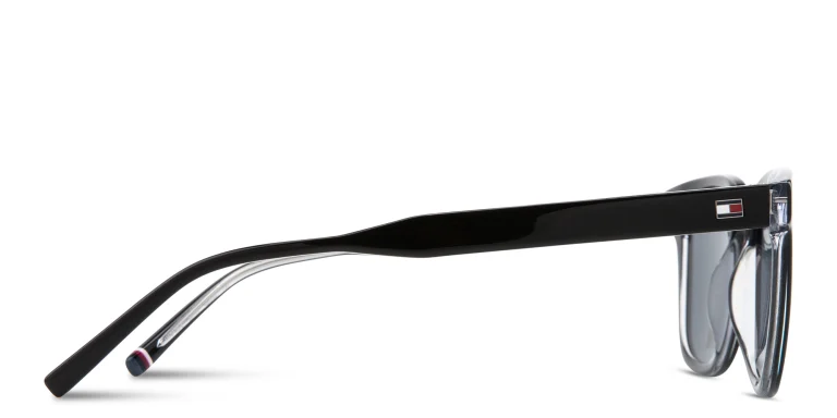 Shop Tommy Hilfiger Flag Logo Square Sunglasses in Black online.