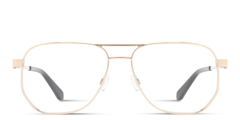 Shop OFF WHITE Arrows Logo Unisex Wide Aviator Eyeglasses in Gold online.