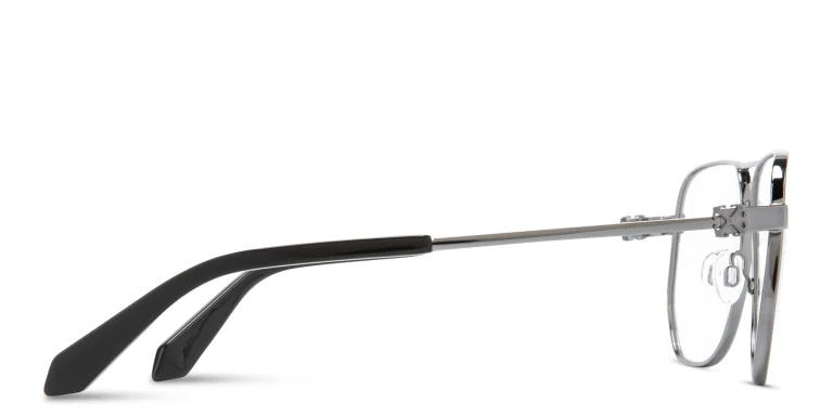 Shop OFF WHITE Arrows Logo Unisex Wide Aviator Eyeglasses in Gunmetal online.