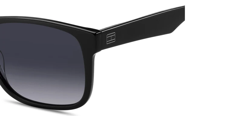 Shop Tommy Hilfiger Logo Rectangle Sunglasses in Black online.