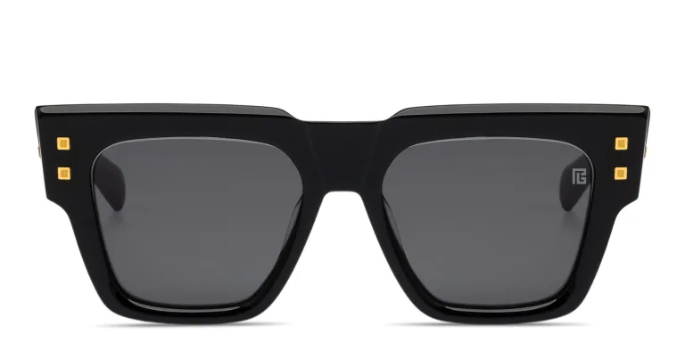 Shop BALMAIN B-Army Unisex Square Sunglasses in Black online.