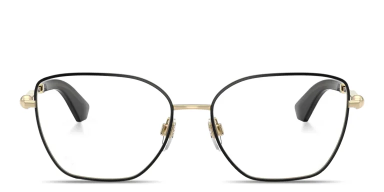 Shop BURBERRY Engraved Logo Cat-Eye Eyeglasses in Black online.