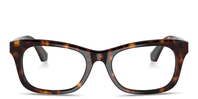 Shop BURBERRY Shield Hinge Rectangle Eyeglasses in Havana online.