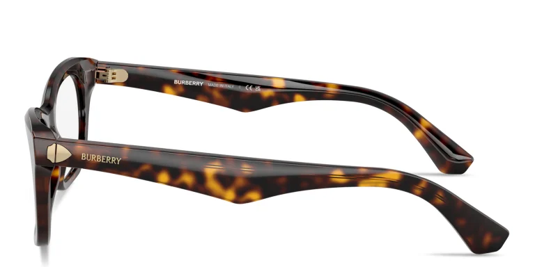 Shop BURBERRY Shield Hinge Rectangle Eyeglasses in Havana online.