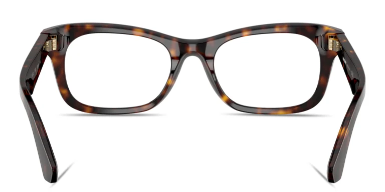 Shop BURBERRY Shield Hinge Rectangle Eyeglasses in Havana online.