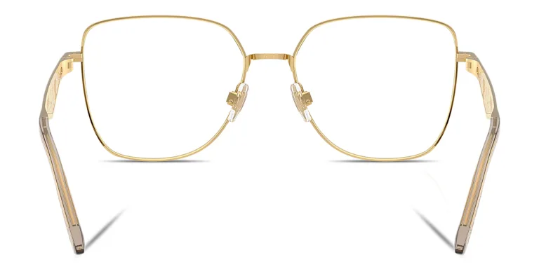 Shop Dolce & Gabbana Wide Square Eyeglasses in Gold online.
