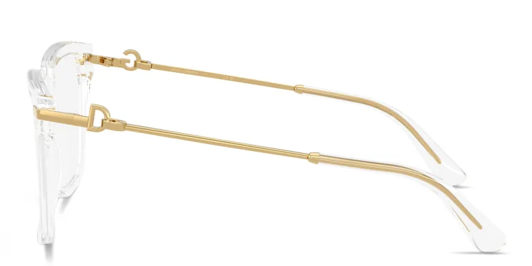 Shop Dolce & Gabbana DG Motif Square Eyeglasses in Clear online.