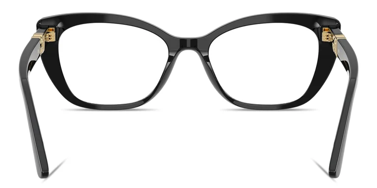 Shop Dolce & Gabbana DG Motif Cat-Eye Eyeglasses in Black online.