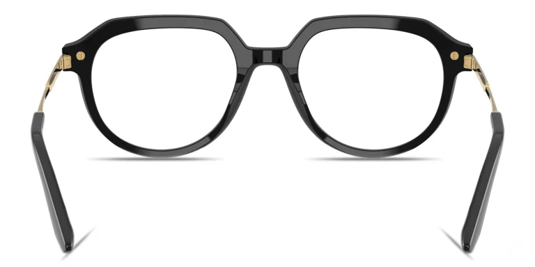 Shop Dolce & Gabbana Engraved Logo Panthos Eyeglasses in Black online.