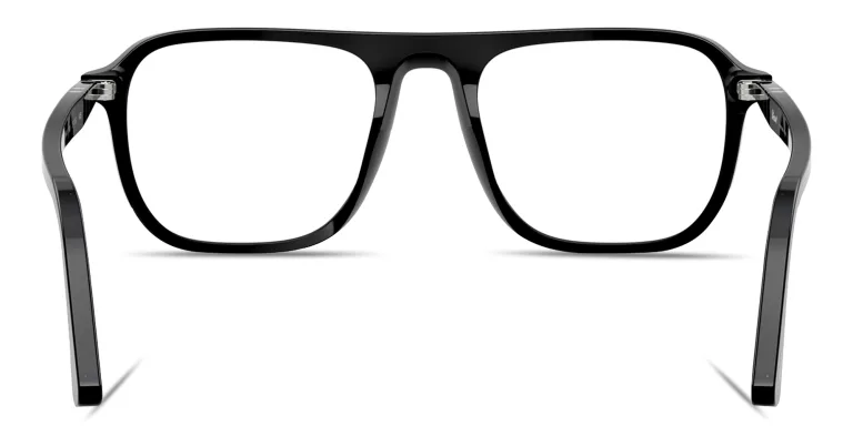 Shop PERSOL Jacques Unisex Square Eyeglasses in Black online.