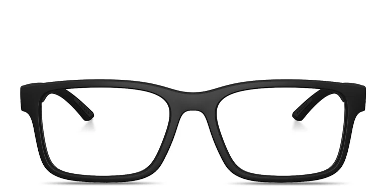 Shop Prada Linea Rossa Logo Signature Wide Rectangle Eyeglasses in Black online.