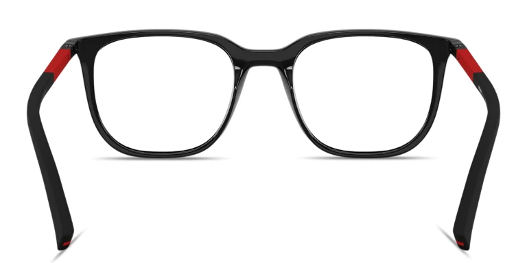 Shop Prada Linea Rossa Logo Signature Pillow Eyeglasses in Black online.