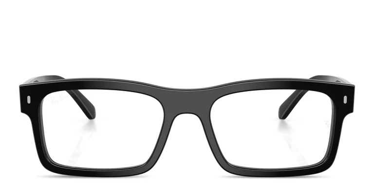 Shop Ray-Ban Optics Unisex Rectangle Eyeglasses in Black online.