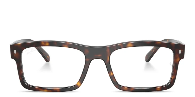 Shop Ray-Ban Optics Unisex Rectangle Eyeglasses in Havana online.