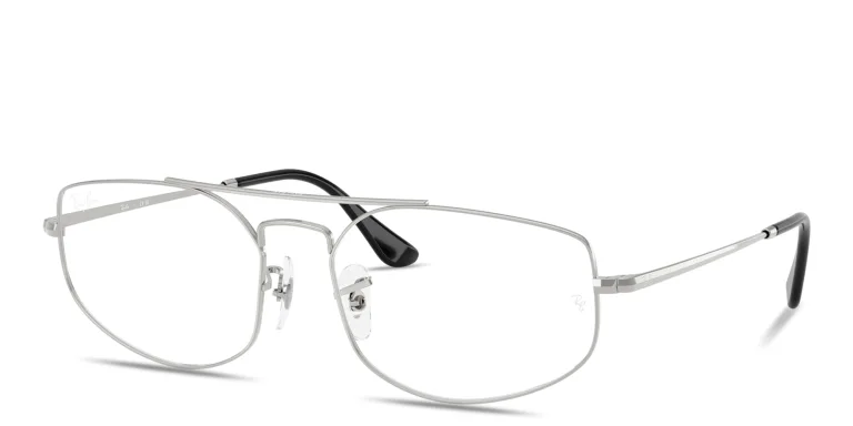 Shop Ray-Ban Explorer 5 Optics Unisex Wide Irregular Eyeglasses in Silver online.
