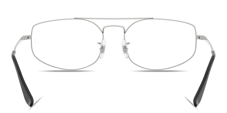 Shop Ray-Ban Explorer 5 Optics Unisex Wide Irregular Eyeglasses in Silver online.