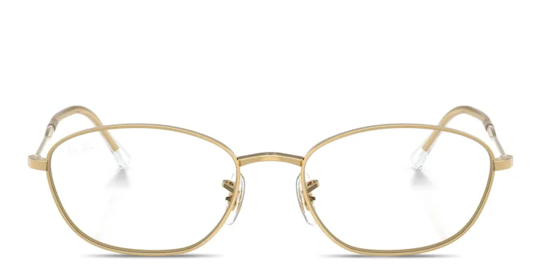 Shop Ray-Ban Optics Irregular Eyeglasses in Gold online.