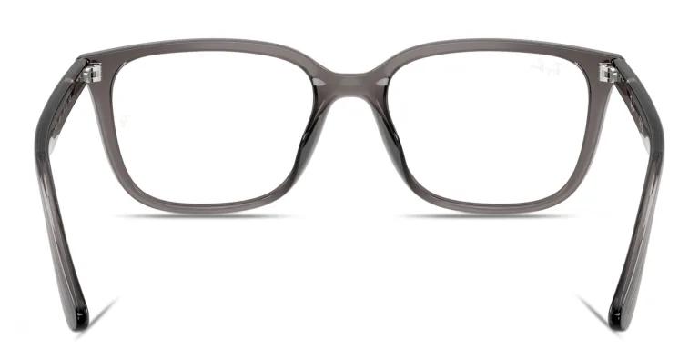 Shop Ray-Ban Embossed Logo Unisex Wide Square Eyeglasses in Grey online.