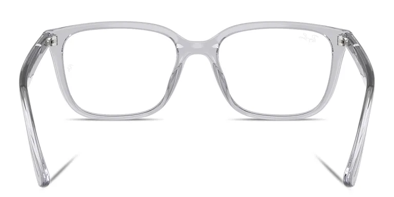 Shop Ray-Ban Embossed Logo Unisex Wide Square Eyeglasses in Grey online.