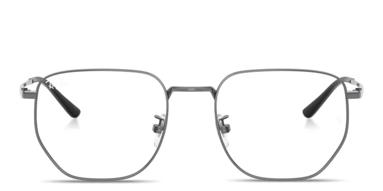 Shop Ray-Ban Optics Unisex Irregular Eyeglasses in Gunmetal online.