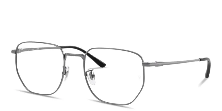Shop Ray-Ban Optics Unisex Irregular Eyeglasses in Gunmetal online.