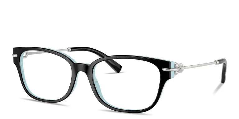 Shop TIFFANY Tiffany HardWear Pillow Eyeglasses in Black online.