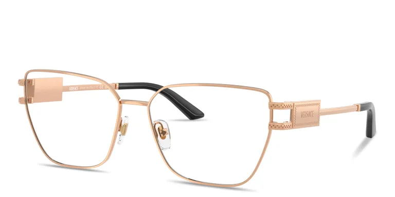 تسوق نظارات طبية دامييه واسعة طراز بيلو مزيّنة بلوحة منقوشة بالشعار فيرزاتشي بلون ذهبي أونلاين.