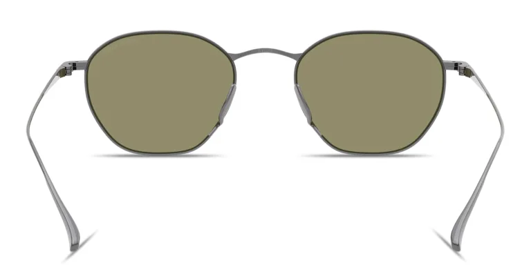 Shop GIORGIO ARMANI Engraved Logo Square Sunglasses in Gunmetal online.