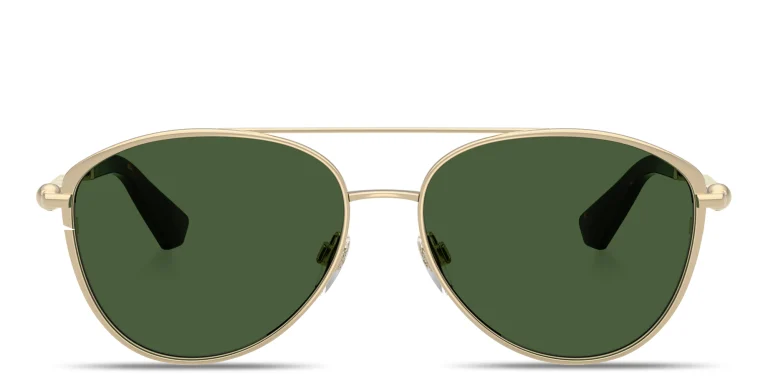 Shop BURBERRY Metal Logo Unisex Pilot Sunglasses in Gold online.