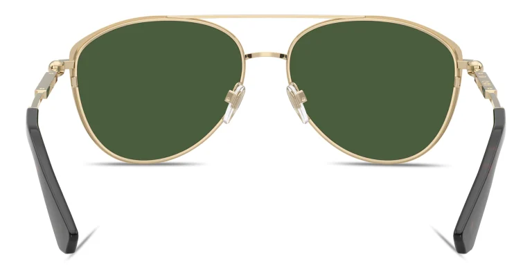 Shop BURBERRY Metal Logo Unisex Pilot Sunglasses in Gold online.